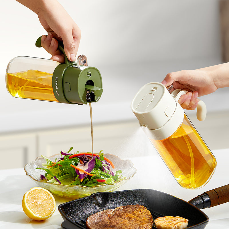 P&M Essentials+ 16oz 2 in 1 Olive Oil Dispenser for Kitchen - Available in Black, Green, and White