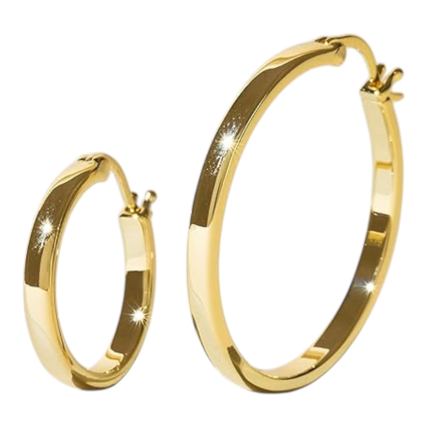 P&M Essentials+ 14K Gold Plated 925 Sterling Silver Lightweight Hoops | 20mm and 30mm | Gold Hoop Earrings for Women