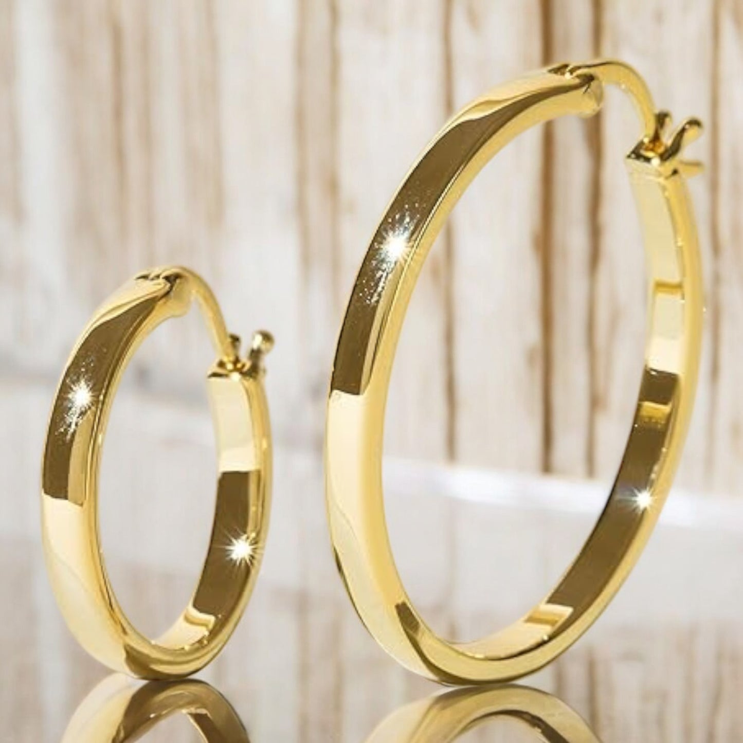 P&M Essentials+ 14K Gold Plated 925 Sterling Silver Lightweight Hoops | 20mm and 30mm | Gold Hoop Earrings for Women