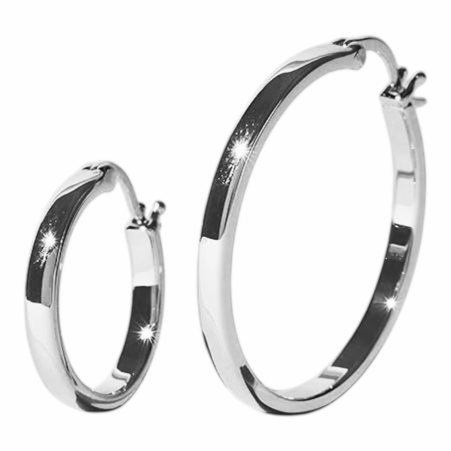 P&M Essentials+ 14K Gold Plated 925 Sterling Silver Lightweight Hoops | 20mm and 30mm | Gold Hoop Earrings for Women