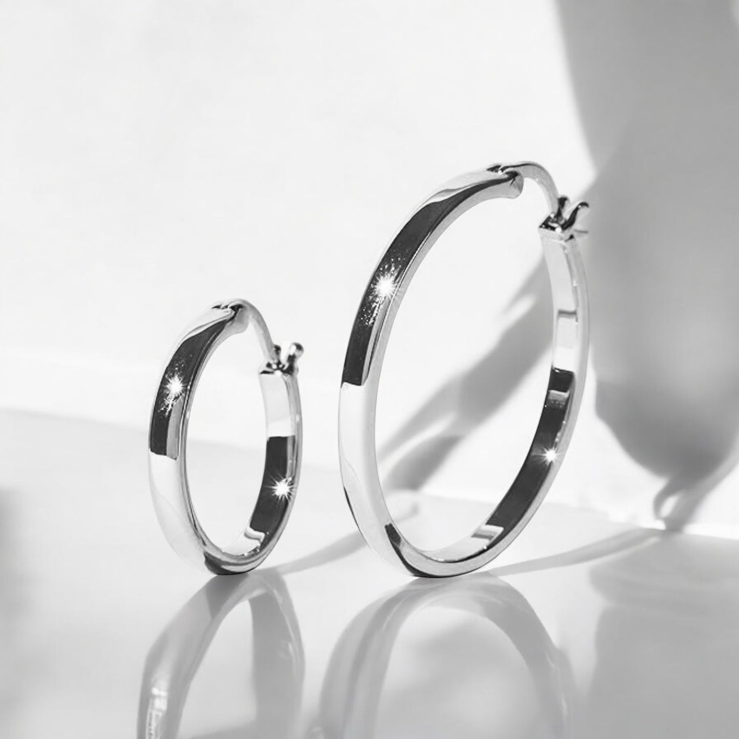 P&M Essentials+ 14K Gold Plated 925 Sterling Silver Lightweight Hoops | 20mm and 30mm | Gold Hoop Earrings for Women