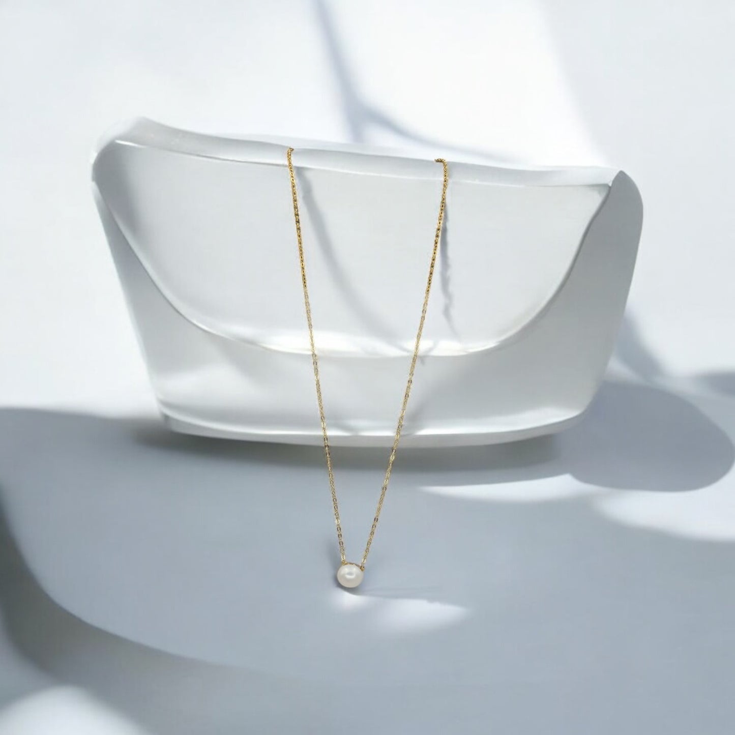 P&M Essentials+ Handpicked AAA+ Freshwater Cultured Single Pearl Necklace Pendant | Gold Necklaces for Women