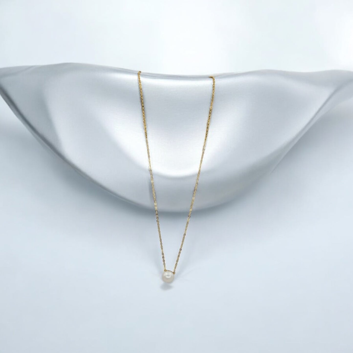 P&M Essentials+ Handpicked AAA+ Freshwater Cultured Single Pearl Necklace Pendant | Gold Necklaces for Women