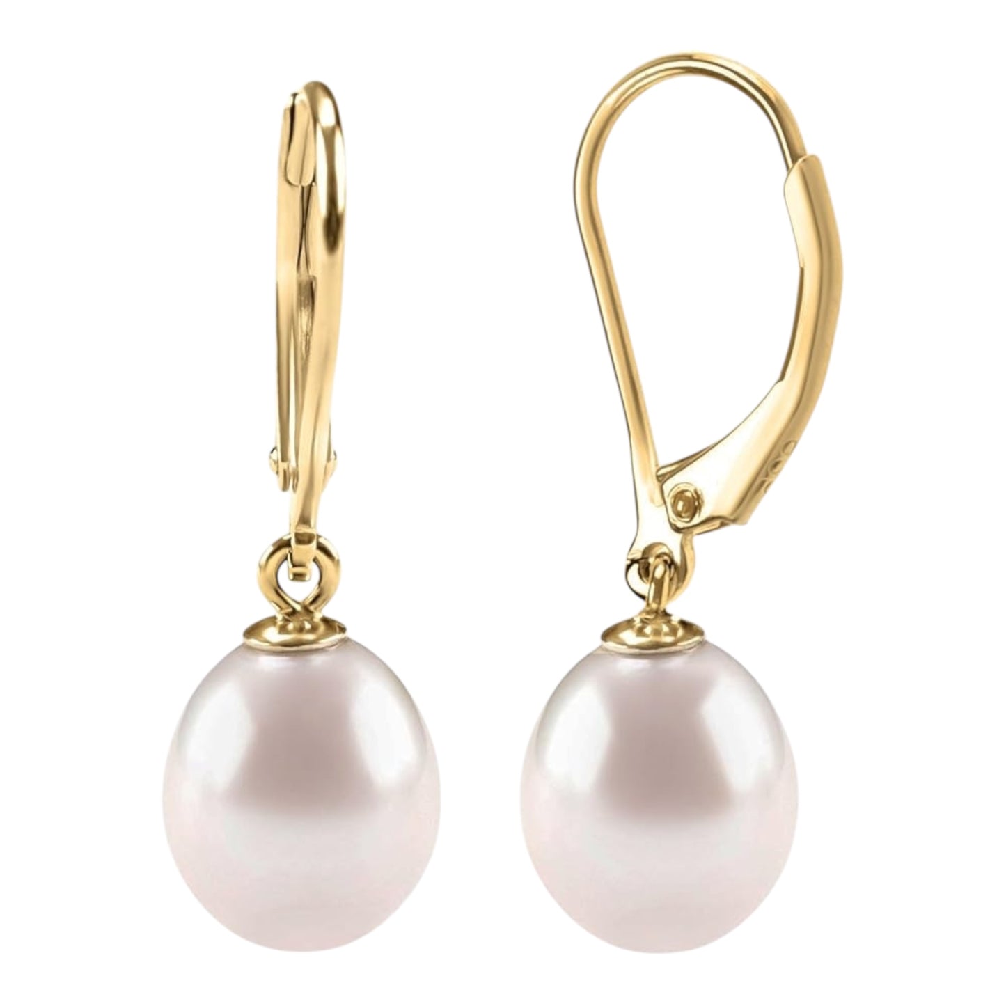 P&M Essentials+ Handpicked AAA+ Quality Freshwater Cultured Pearl Earrings | Leverback Dangle Pearl Earrings for Women
