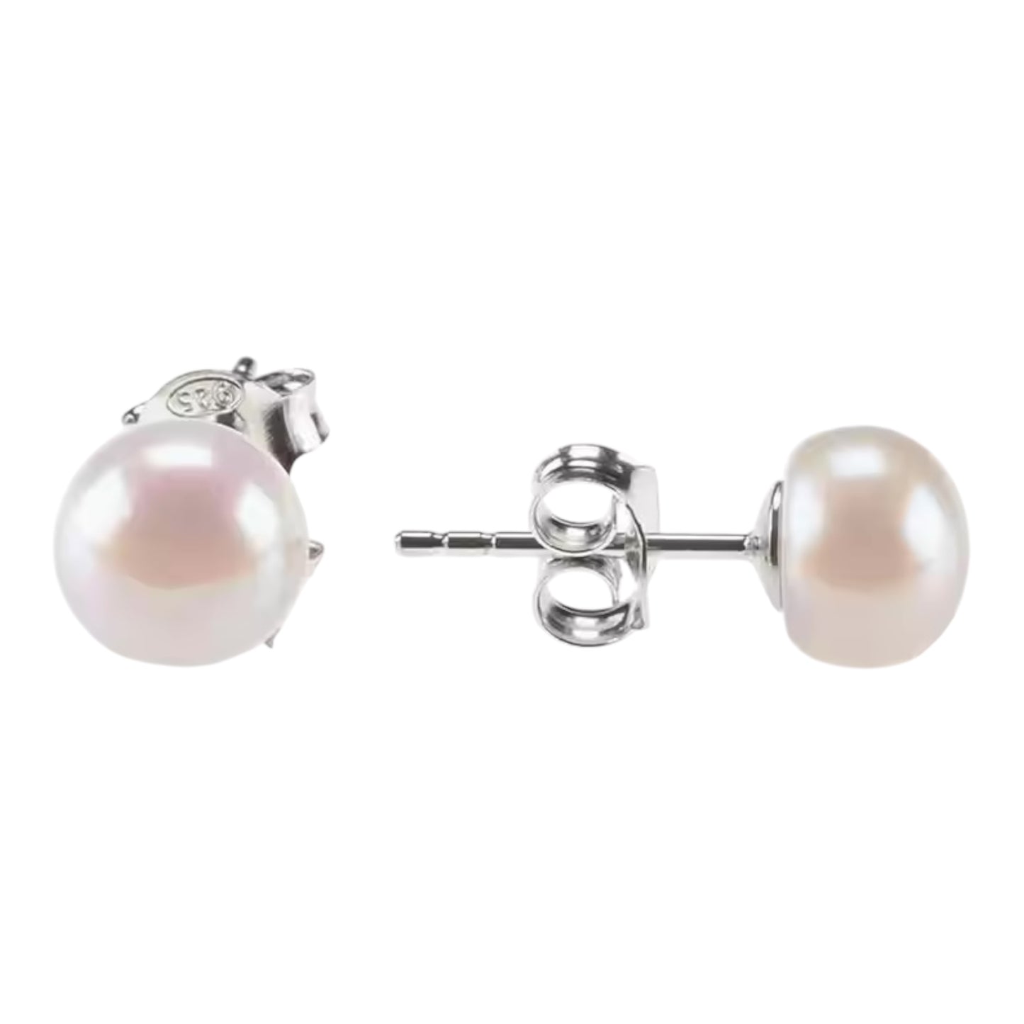 P&M Essentials+ Sterling Silver AAA+ Quality Handpicked Freshwater Cultured Stud Pearl Earrings 6mm