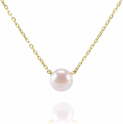 P&M Essentials+ Collier Pendentif Perle de Culture d’Eau Douce AAA+ | Chaîne en Or pour Femmes