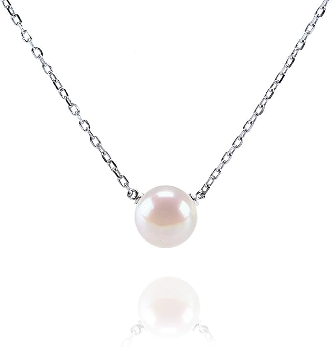 P&M Essentials+ Collier Pendentif Perle de Culture d’Eau Douce AAA+ | Chaîne en Or pour Femmes