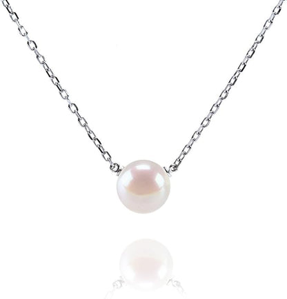 P&M Essentials+ Collier Pendentif Perle de Culture d’Eau Douce AAA+ | Chaîne en Or pour Femmes