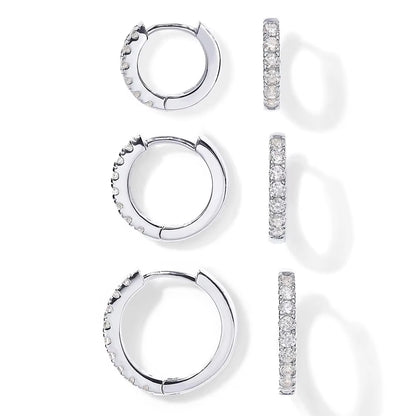 P&M Essentials+ 14K Gold Plated 925 Sterling Silver Mini Hoop Earrings Set | 3 Pairs Huggie Earrings for Women & Men (8mm, 10mm, 12mm)