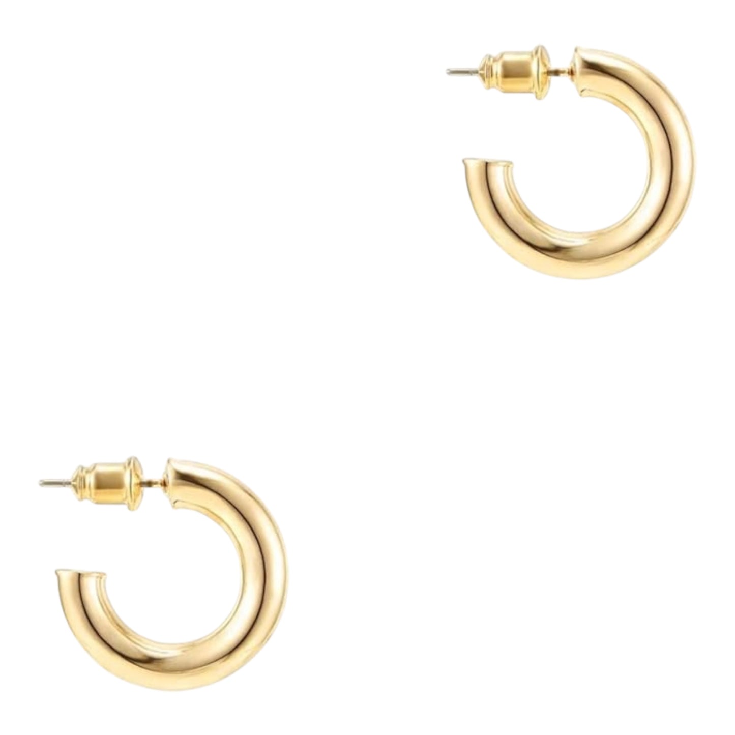 P&M Essentials+ 14K Gold Lightweight Chunky Open Hoops | Gold Hoop Earrings for Women 10mm