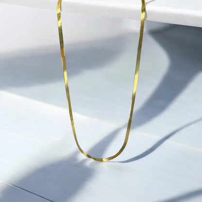 P&M Essentials+ 14K Gold Plated Snake Chain Adjustable Necklace | Sleek and Minimalist Gold Necklace for Women