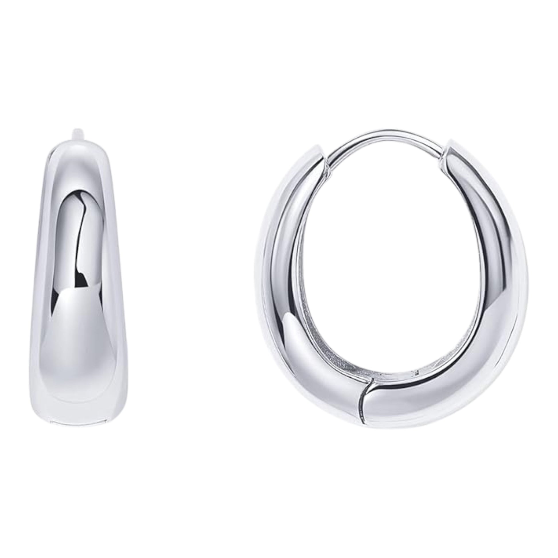 P&M Essentials+ 14K Gold Plated Sterling Silver Small Chunky Hoops Earrings | Thick Lightweight Gold Hoop Earrings for Women 12mm