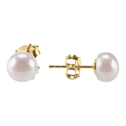 P&M Essentials+ Sterling Silver AAA+ Quality Handpicked Freshwater Cultured Stud Pearl Earrings 6mm