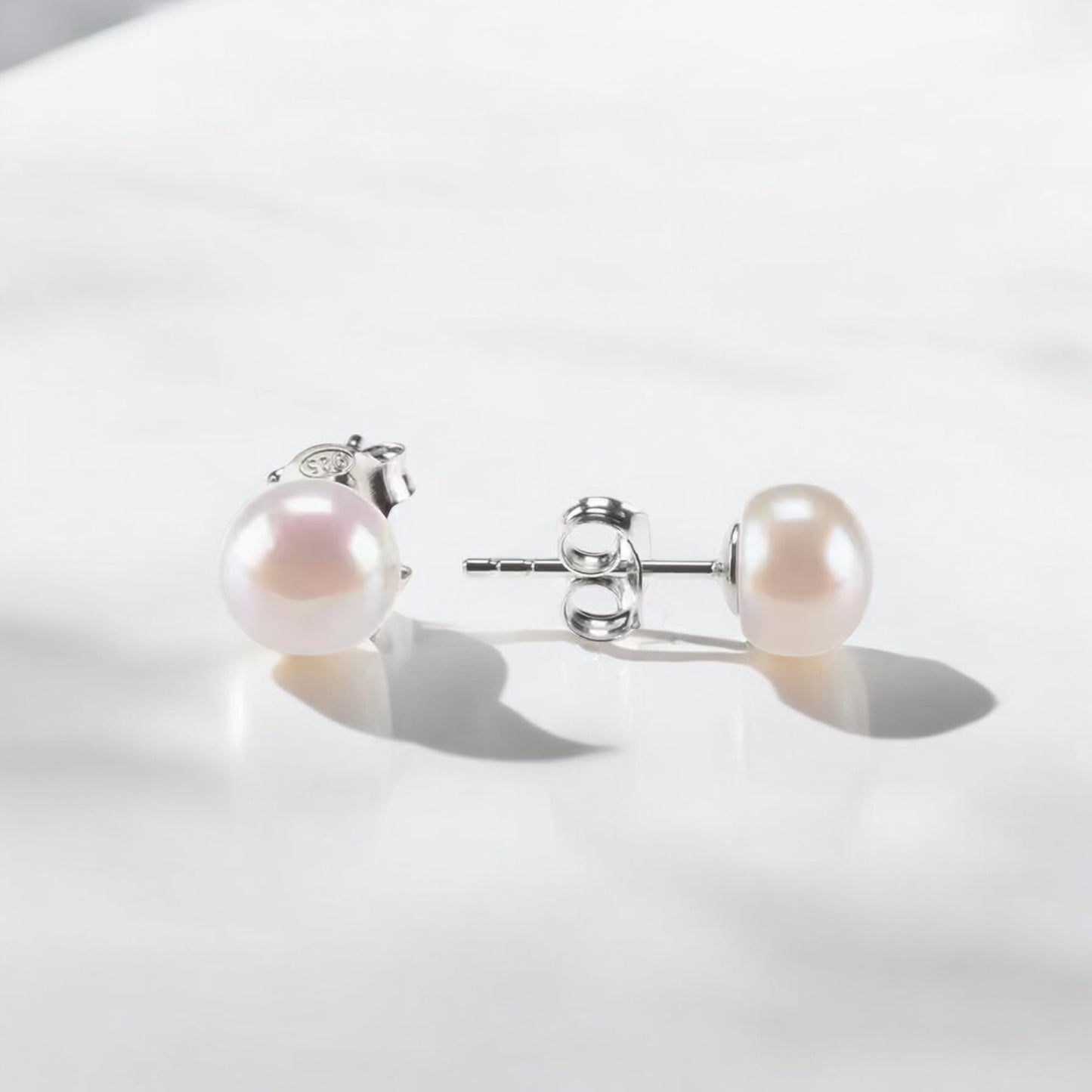 P&M Essentials+ Sterling Silver AAA+ Quality Handpicked Freshwater Cultured Stud Pearl Earrings 6mm