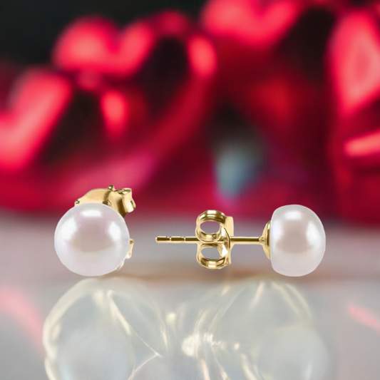 P&M Essentials+ Sterling Silver AAA+ Quality Handpicked Freshwater Cultured Stud Pearl Earrings 6mm